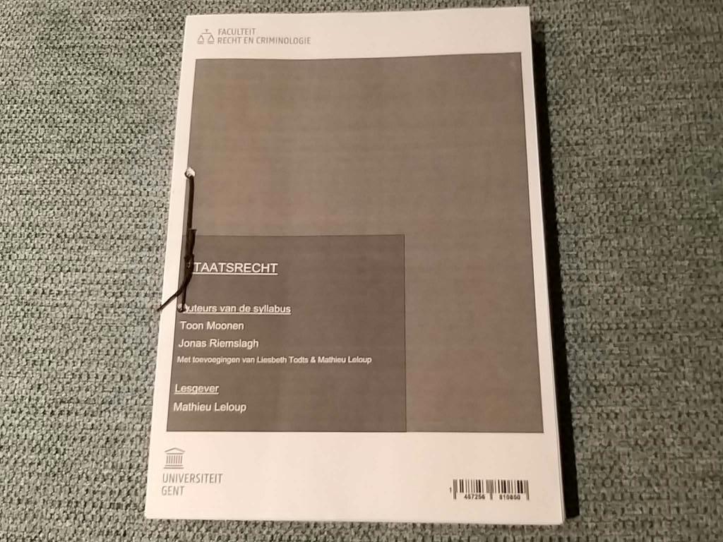 Cursus Staatsrecht UGent, Boeken, Studieboeken en Cursussen, Ophalen, Nieuw, Hoger Onderwijs