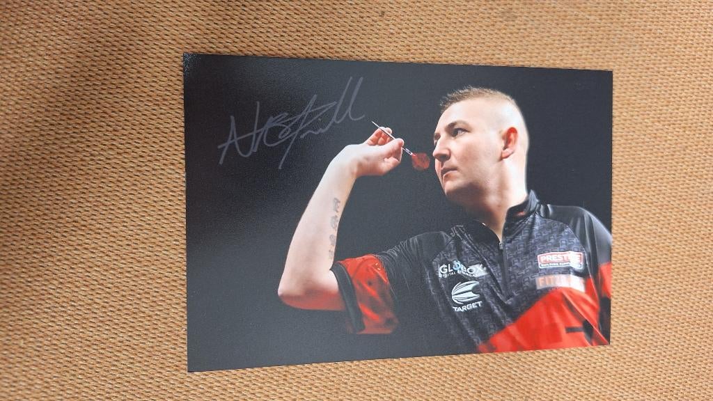 Foto Nathan Aspinall met handtekening (print) # Darts, Sport en Fitness, Darts, Verzenden, Nieuw, Overige typen