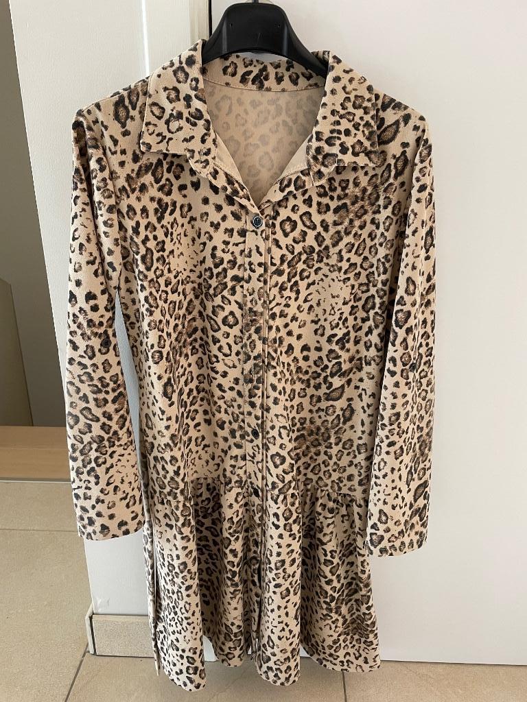 Tijgerprint kleedje 152-158, Ophalen, Gebruikt, Meisje, Jurk of Rok