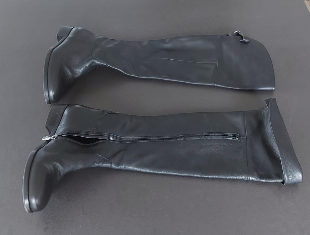 bottes en cuir noir hautes Benoîte C. t 35, Ophalen, Hoge laarzen, Benoite c, Zwart