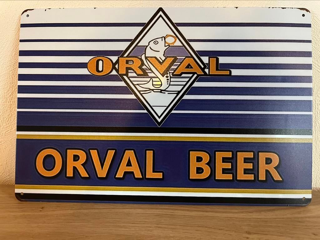 Metalen plaat van Orval, Verzamelen, Merken en Reclamevoorwerpen, Ophalen of Verzenden