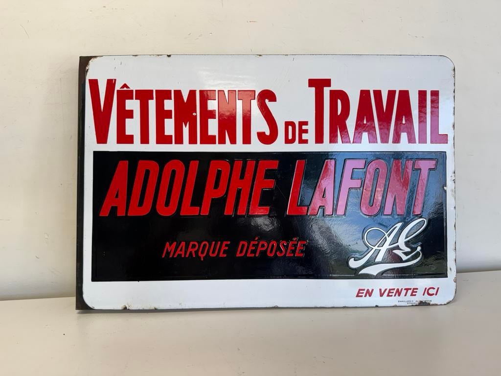 Adolphe Lafont emaille reclamebord, Ophalen of Verzenden, Gebruikt, Reclamebord