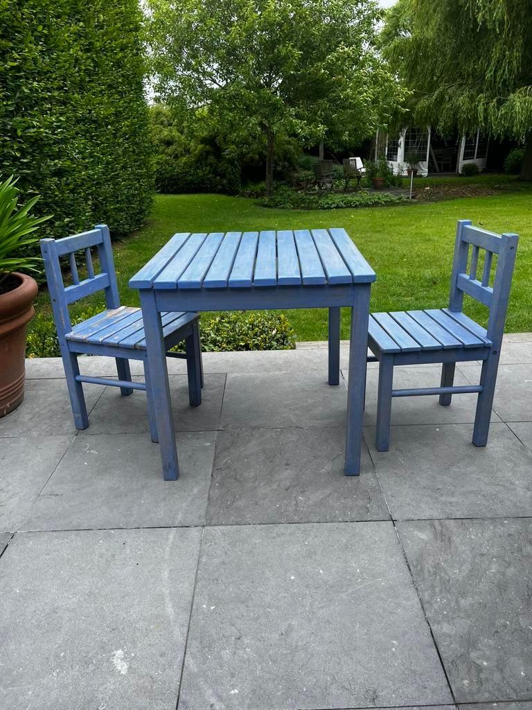 Houten kindertafel en 2 stoeltjes, Kinderen en Baby's, Ophalen, Zo goed als nieuw