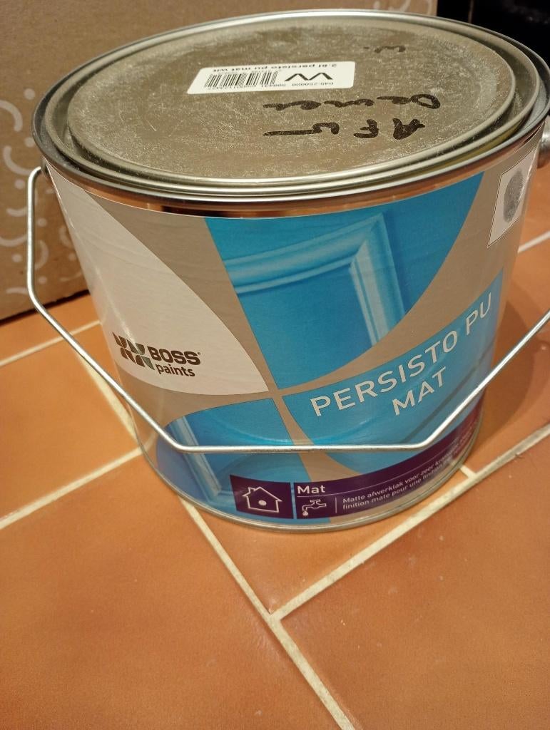 Peinture Persisto PU blanc mat 2,5 litres Boss Paints Colora, Bricolage & Construction, Peinture, Vernis & Laque, Neuf, Moins de 5 litres