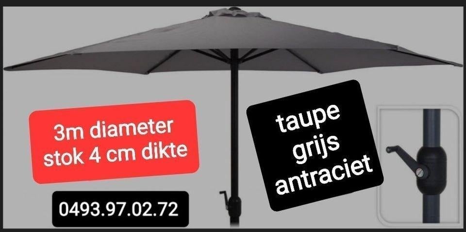 parasols nieuw in de doos In verschillende kleuren 3m, Ophalen, Nieuw, Kantelbaar