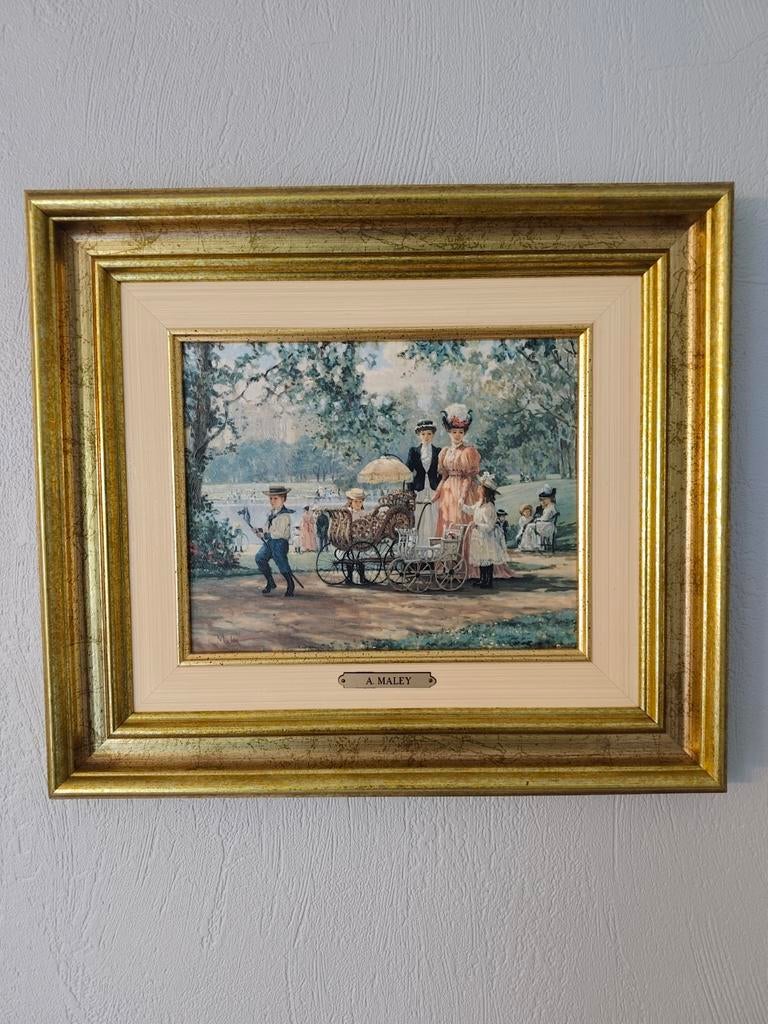 Reproduction sur toile - Scène élégante au parc-Maley, Antiquités & Art, Enlèvement