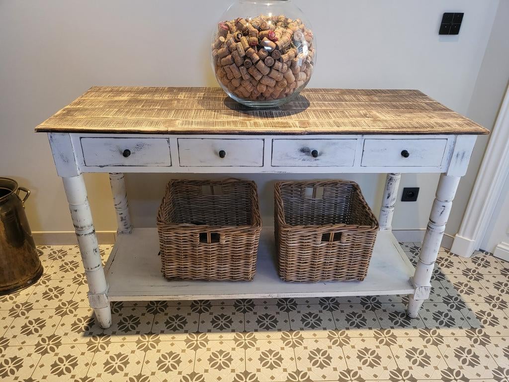 Muurtafel met 2 manden in riet, Ophalen