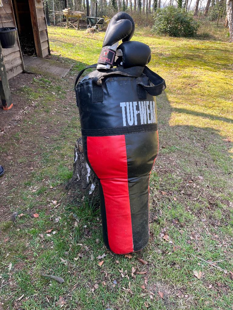 Boksbal met handschoenen, Ophalen, Gebruikt, Boksbal