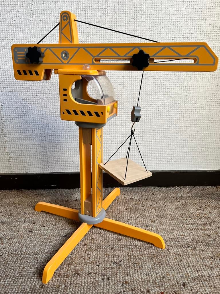 Hape houten hijskraan, Ophalen, Zo goed als nieuw