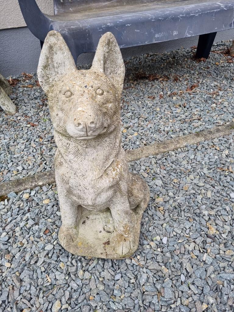 Betonnen beeld herdershond, Ophalen, Gebruikt, Beton, Dierenbeeld
