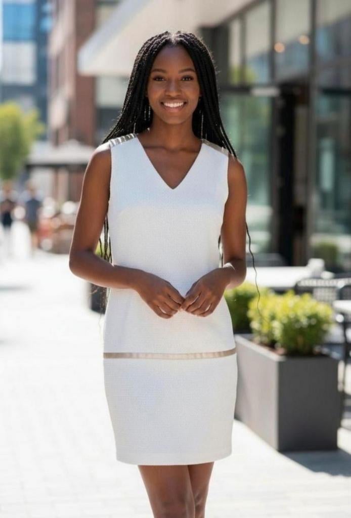 ✨️PHILDAR Jurk Maat 42 - Met BUNDELKORTING‼️✨️, Kleding | Dames, Jurken, Zo goed als nieuw, Maat 42/44 (L), Wit, Boven de knie