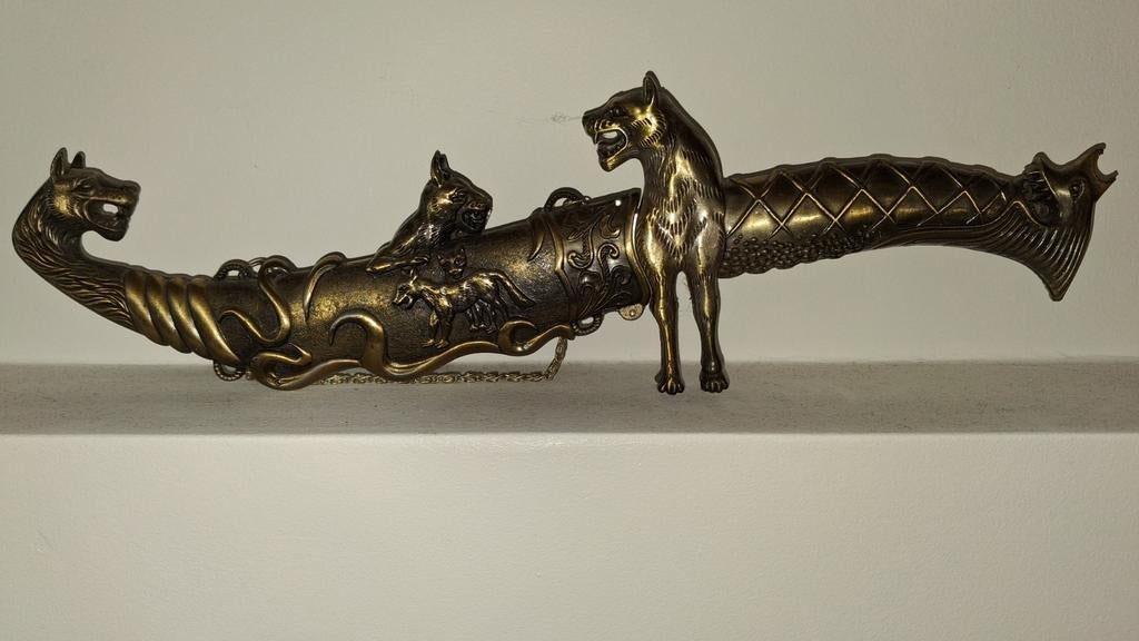 Unieke dolk met hondenkop., Ophalen of Verzenden