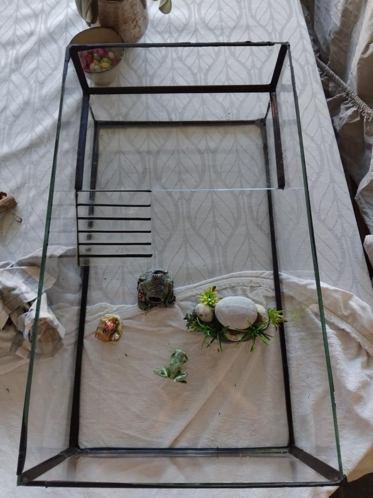 Aquarium met beeldjes, Ophalen