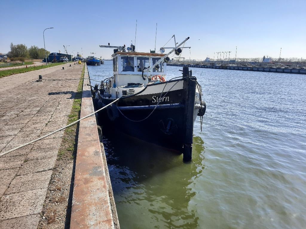 Duwboot Sleepboot tranport woonark woonschip., Watersport en Boten, Beroepsscheepvaart, Ophalen, Gebruikt, Sleepboot