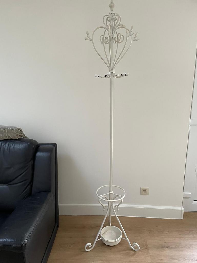 Sierlijke witte kapstok met parapluhouder, Ophalen