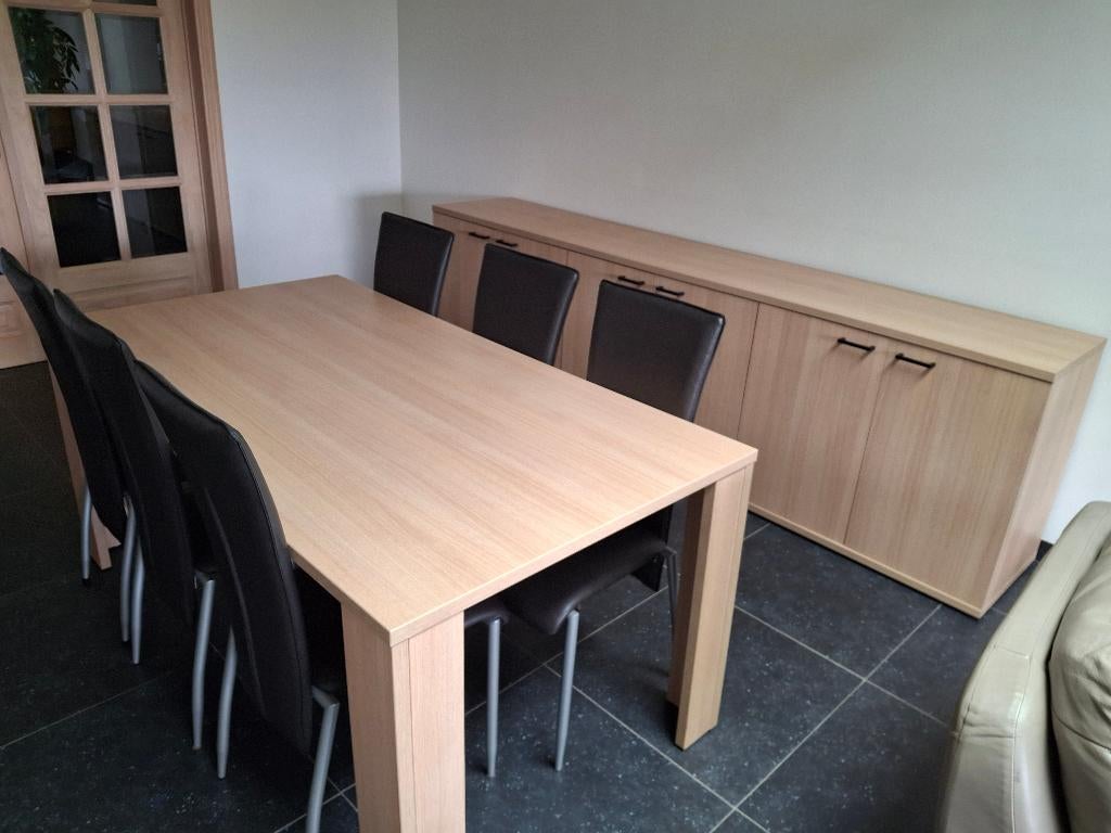Eetkamer compleet tafel, stoelen dressoir, Huis en Inrichting, Complete eetkamers, Ophalen, Zo goed als nieuw, 4 tot 6 stoelen