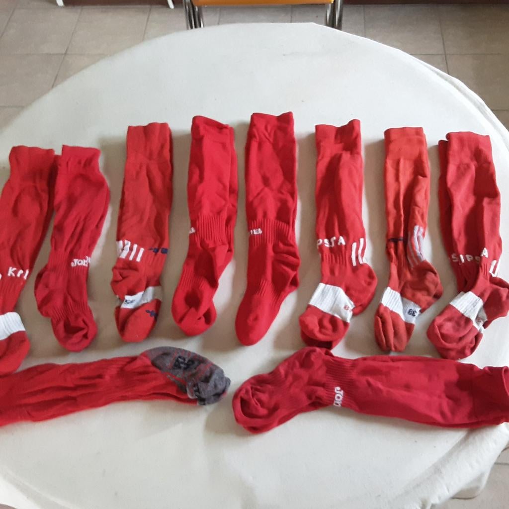 10 paar Voetbal kousen maat 35-36, Ophalen of Verzenden, Gebruikt