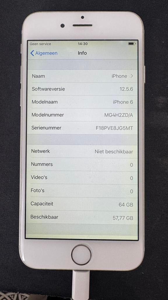 iphone 6, Ophalen, Gebruikt, Wit, 98 %