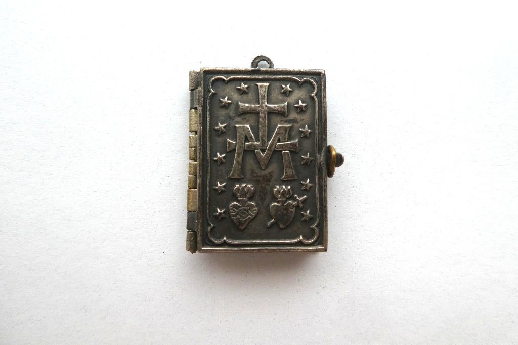 Pendentif Biblique Ancien Qui s'ouvre avec reproductions, Handtassen en Accessoires, Antieke sieraden, Ophalen, Hanger