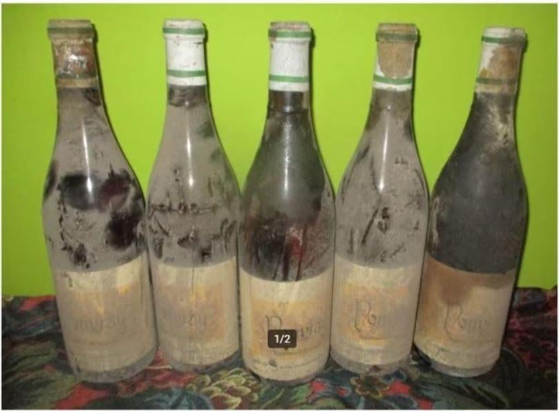 5x Vieux vin blanc Demi Sec - Vouvray 1972 - Verdier, Enlèvement ou Envoi, Pleine, Vin blanc, France