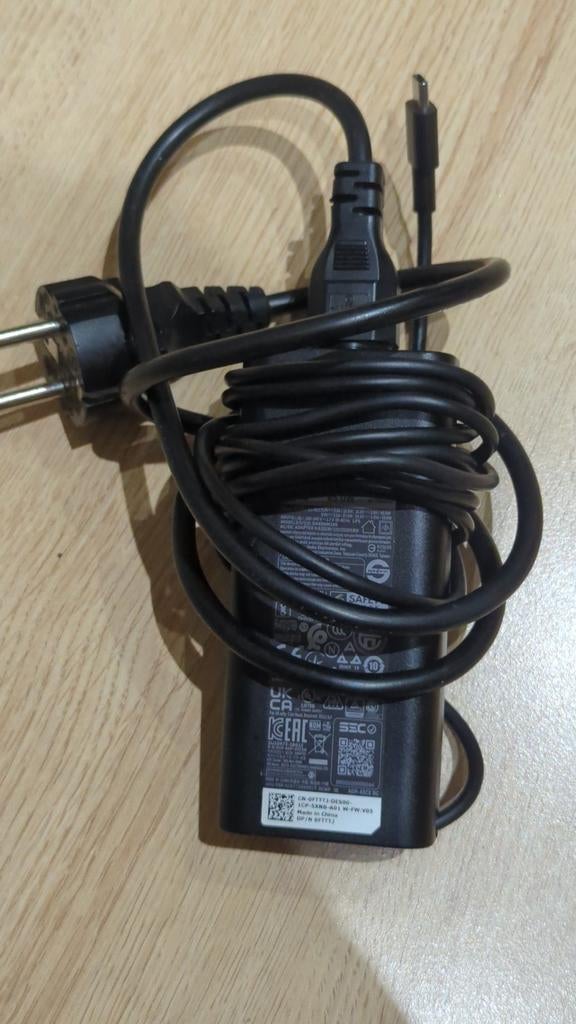 Dell 65 W USB-C-oplader (origineel) zwart - bijna nieuwstaat, Computers en Software, Laptop-opladers