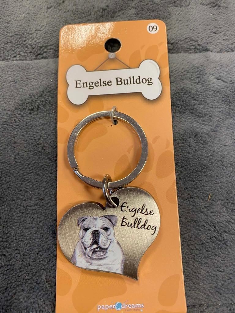 Luxe sleutelhangers van Engelse bulldog, Dieren en Toebehoren, Honden-accessoires, Nieuw, Ophalen of Verzenden