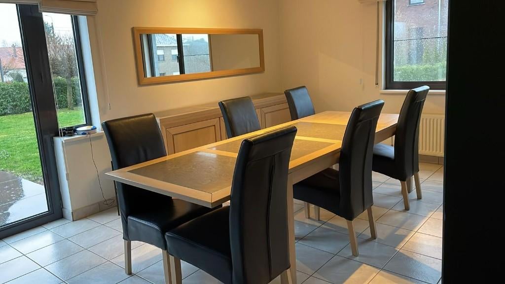 Stijlvolle eiken eetkamer set, Huis en Inrichting, Complete eetkamers, Ophalen, Zo goed als nieuw, Rustiek, 4 tot 6 stoelen