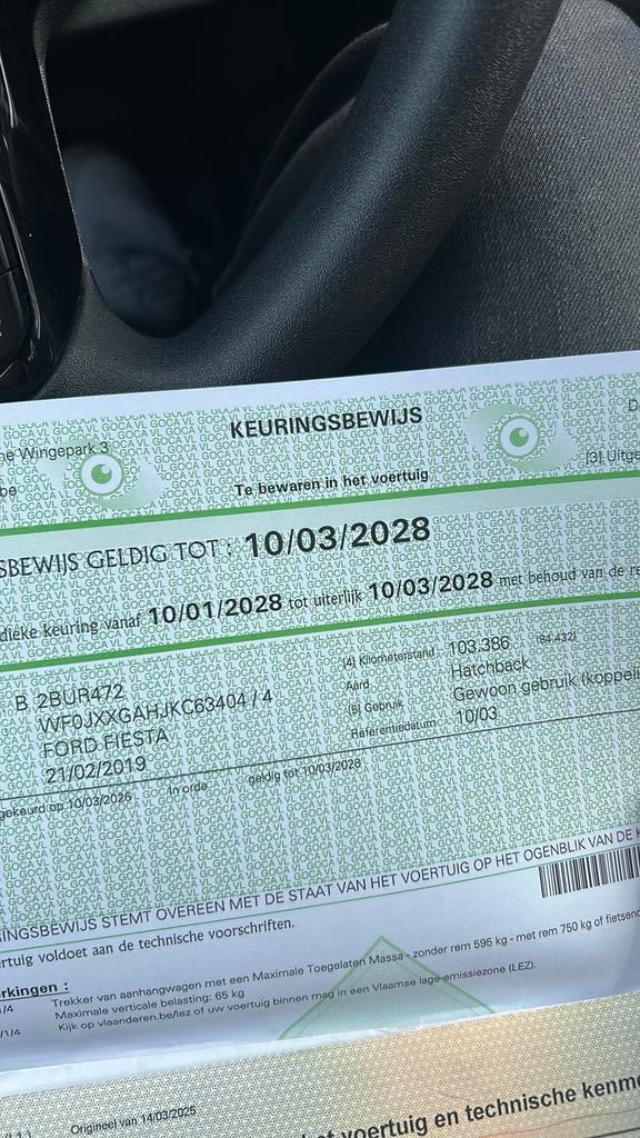 Ford Fiesta 1.0 2019 104000km 101pk, Autos, Achat, Euro 6, Particulier, Fiësta