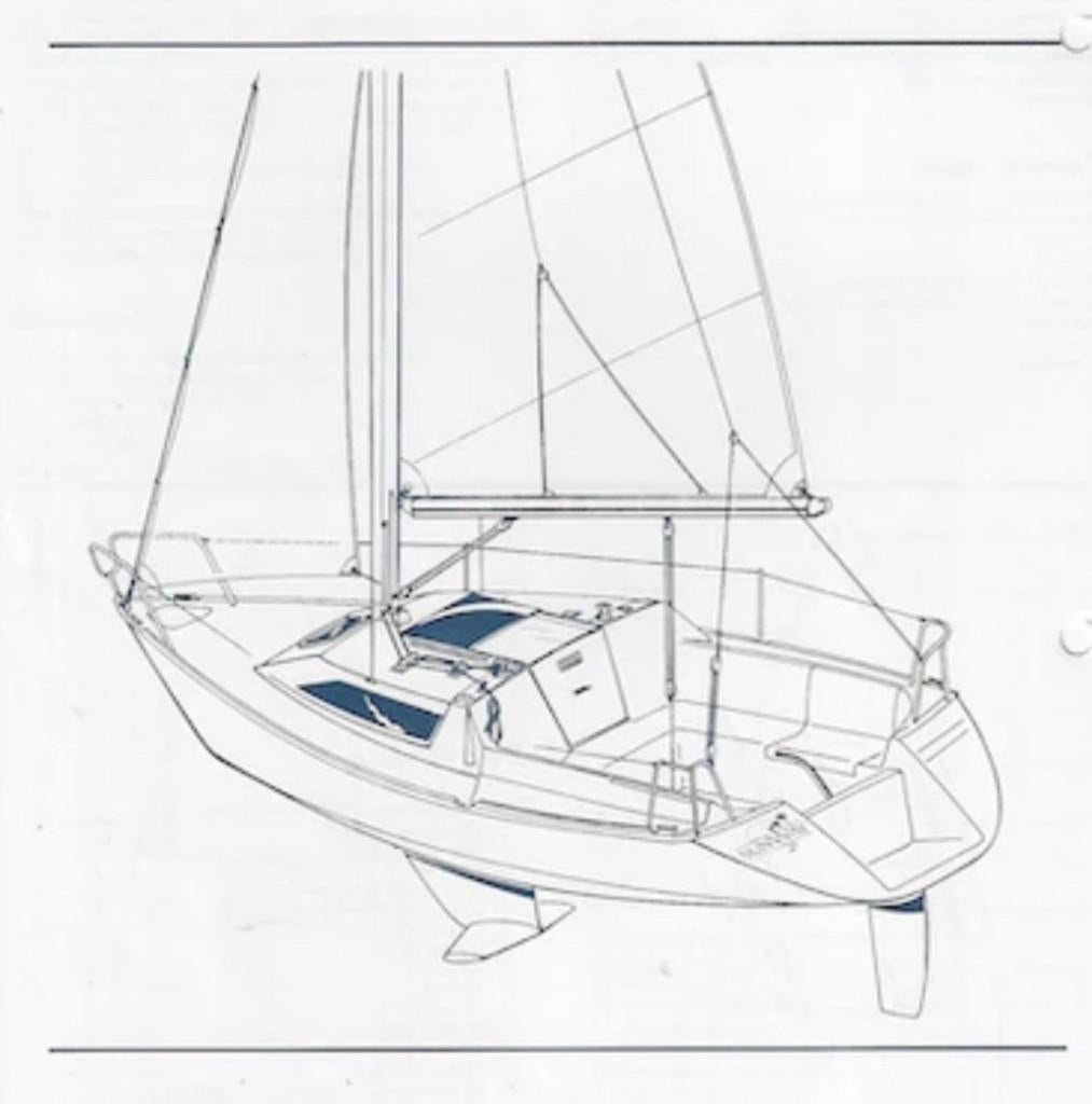 zeilboot Sunway 21, Watersport en Boten, Kajuitzeilboten en Zeiljachten, Gebruikt, Polyester, 6 tot 9 meter, Benzine, Ophalen