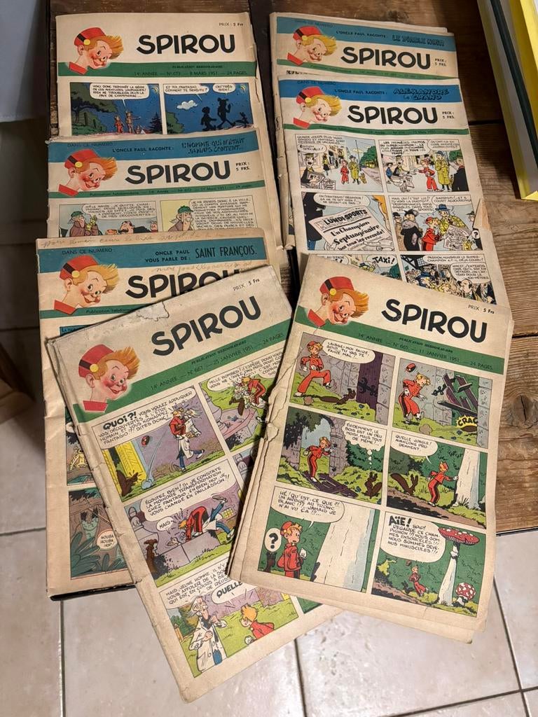 SPIROU HEBDOMADAIRE 1949 - 1948 - 50 -51 en bon etat, Plusieurs BD, Enlèvement ou Envoi, Utilisé