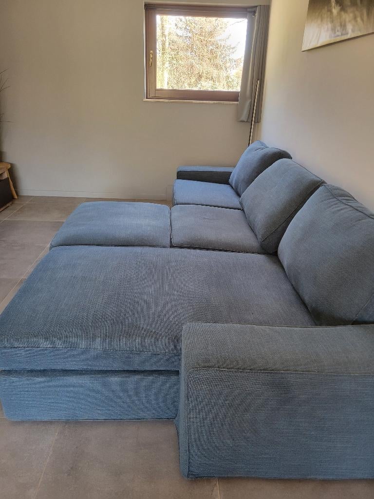 Kivik 3-zitsbank met dagbed, Gunnared-blauw, Huis en Inrichting, Zetels | Zetels, Ophalen, Gebruikt, Driepersoons, Rechte bank
