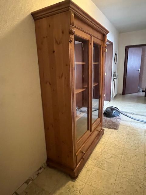 Vitrinekast, Ophalen, 100 tot 150 cm, Zo goed als nieuw, 50 tot 75 cm