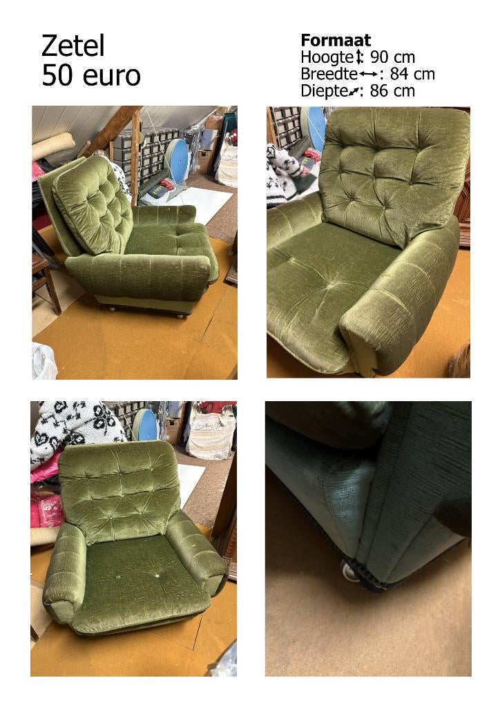 zetel, Ophalen, Gebruikt, Eenpersoons, 75 tot 100 cm