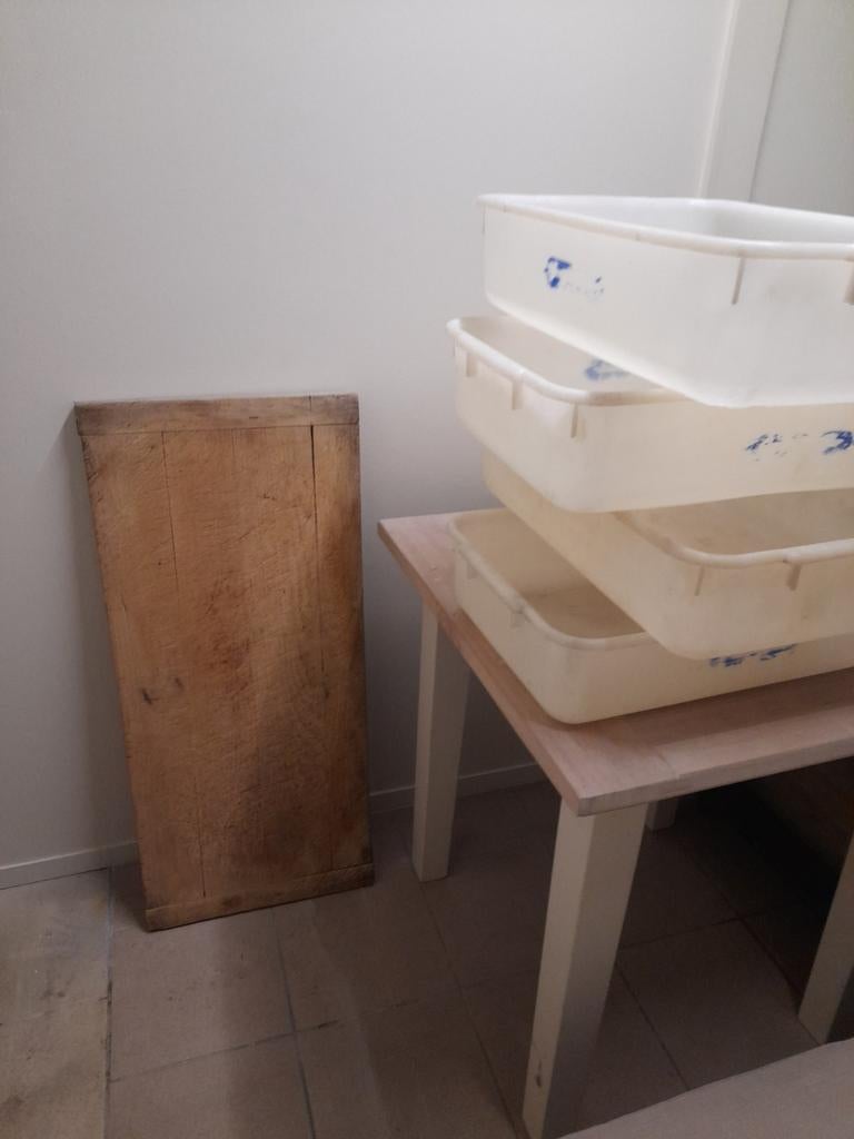 vlees bakken 4 stuks + vlees snijplank, Ophalen, Gebruikt