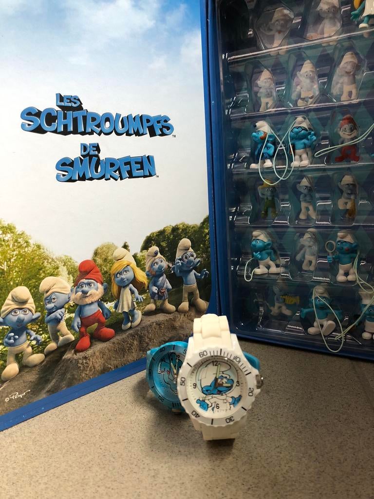Horloge wit - blauw De Smurfen, Verzamelen, Ophalen of Verzenden, Nieuw, Verschillende Smurfen, Overige typen
