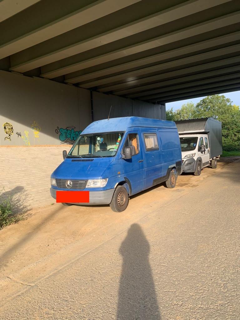 Campervan - Sprinter 1997 - Nieuwe motor met 160.000km, Caravans en Kamperen, Mobilhomes, Automaat, Buscamper of Camperbus, Hobby