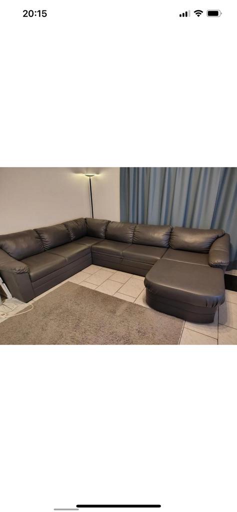 Mooie hoeksalon, nog in zeer goede staat, Huis en Inrichting, Ophalen, Gebruikt, Leer