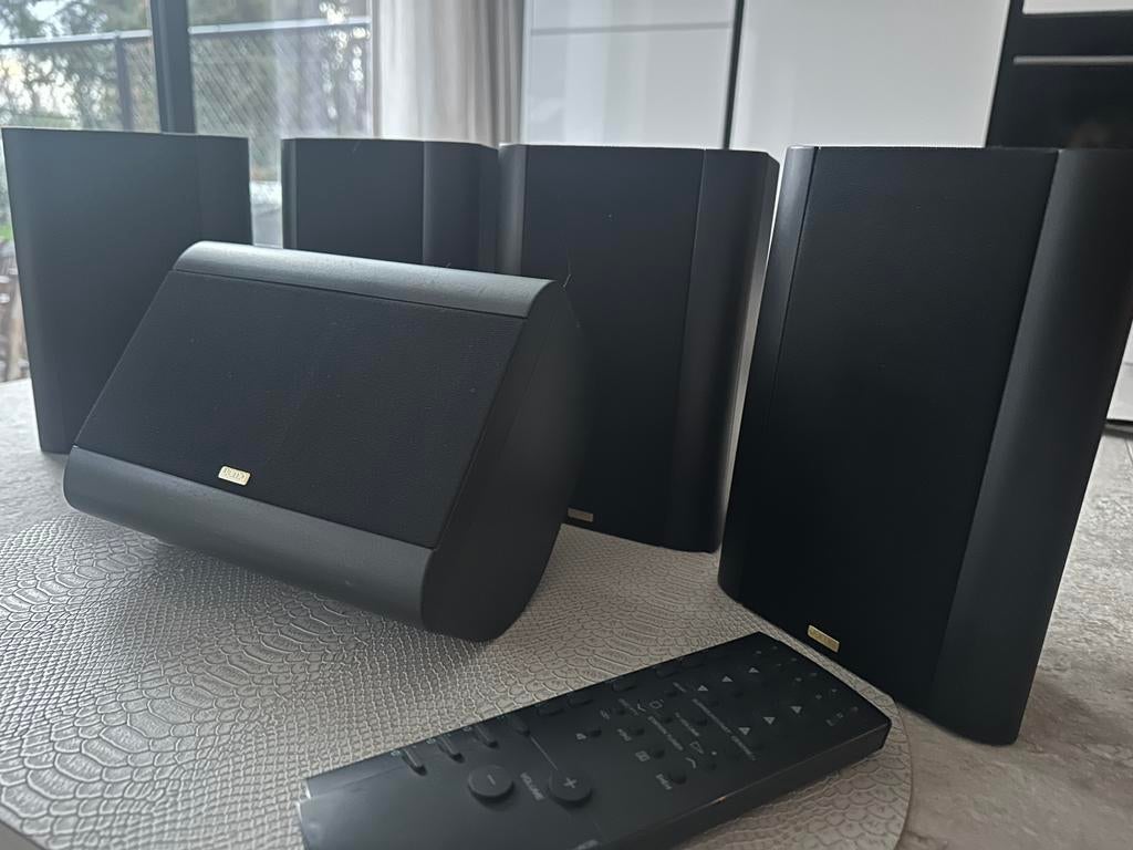 Jamo (5 box), subwoofer en dolby surroundsysteem, Audio, Tv en Foto, Ophalen, Zo goed als nieuw
