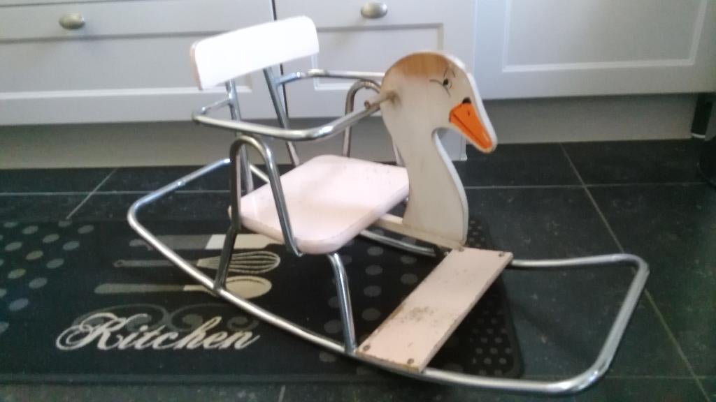 Vintage schommelgans hobbelfiguur schommel-eend, Ophalen, Gebruikt