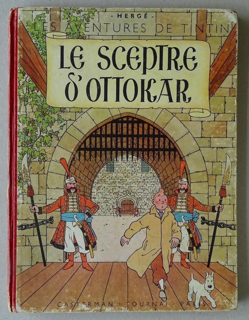 Tintin le sceptre d'Ottokar B1 1947 EO couleurs, Une BD, Enlèvement, Utilisé, Hergé.