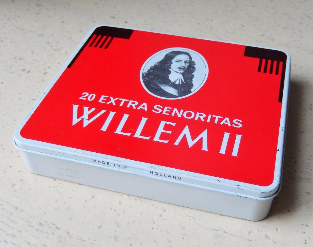 Blikken sigarendoos Willem II, Verzamelen, Blikken, Ophalen of Verzenden, Gebruikt