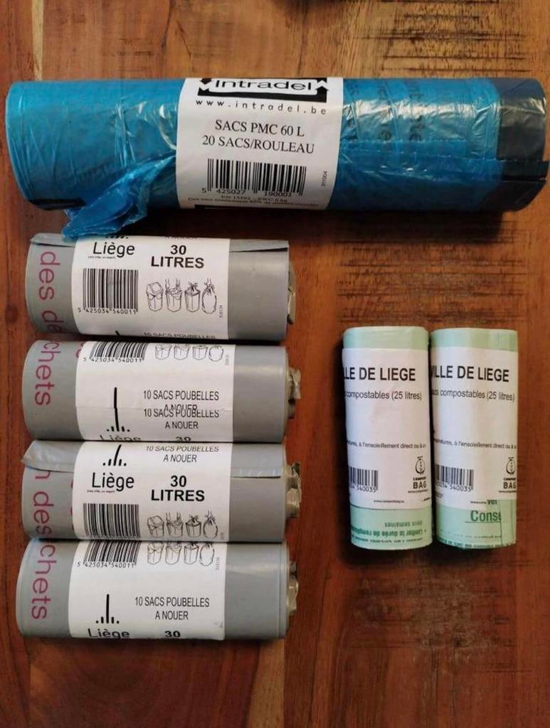 Sacs poubelles de Liège, Enlèvement, Neuf