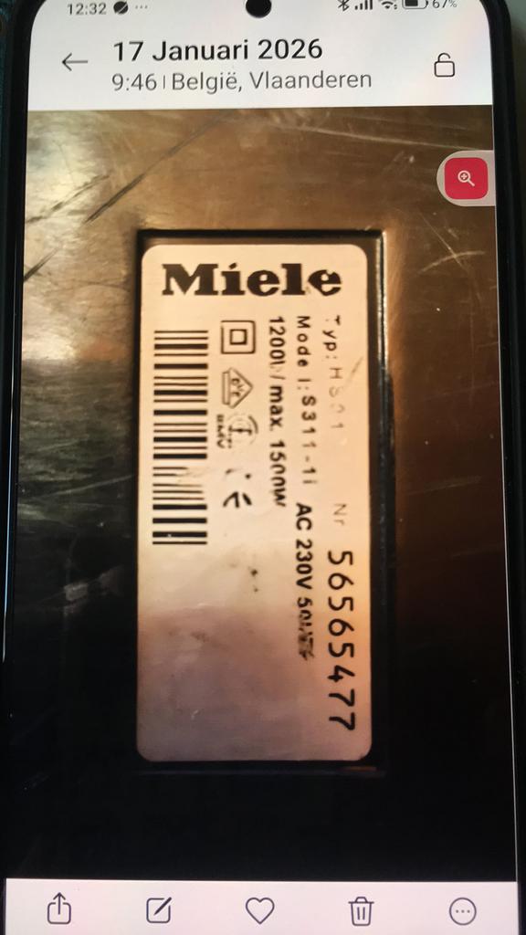 Onderdelen voor Miele stofzuiger, Enlèvement, Utilisé, Aspirateur