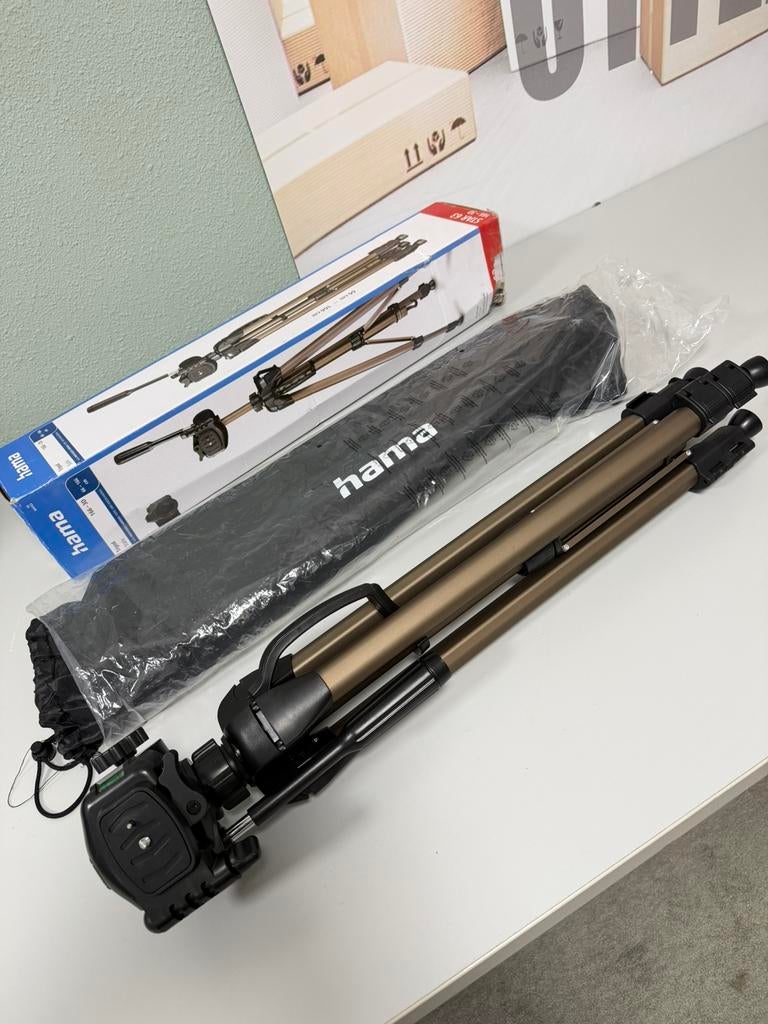 Hama Statief Star 63 166-3D Camera Tripod 66-166cm champagne, Audio, Tv en Foto, Fotografie | Statieven en Balhoofden, Zo goed als nieuw