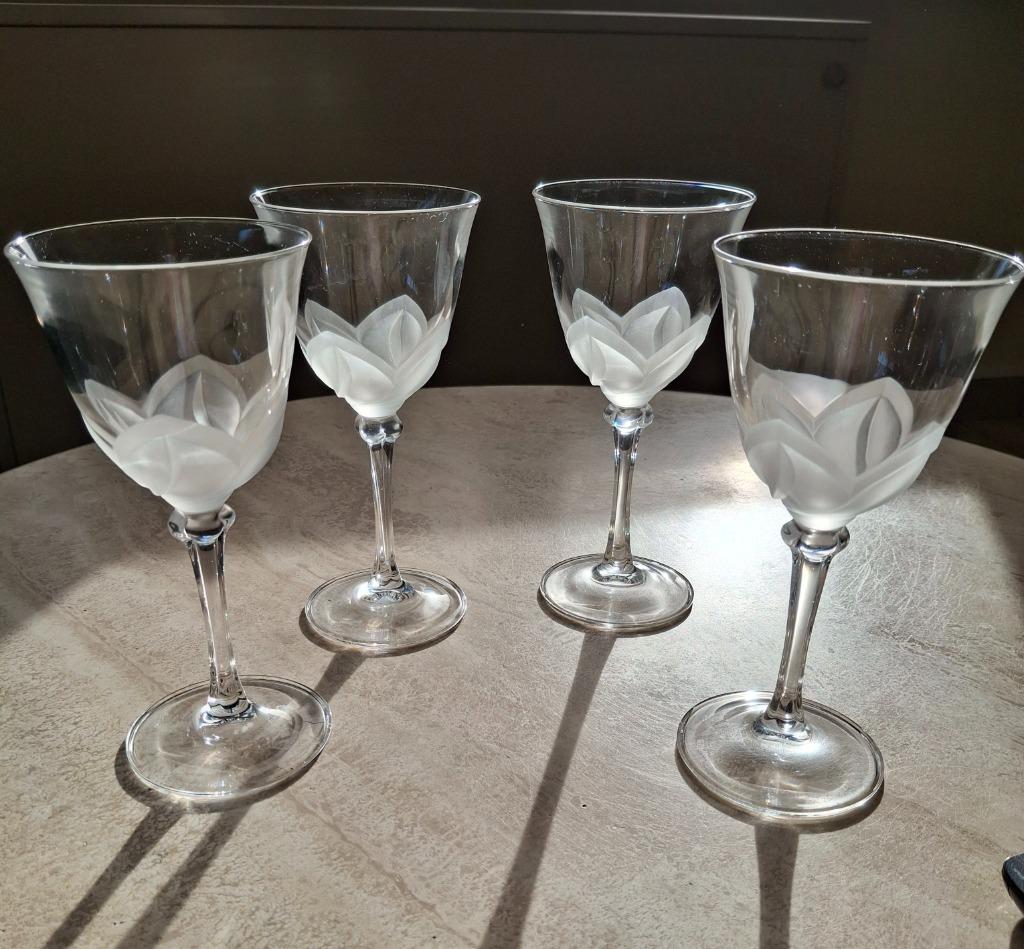 4 J.G. Durand kristallen tulpglazen (crystal D'Arques), Antiquités & Art, Antiquités | Verre & Cristal, Enlèvement ou Envoi