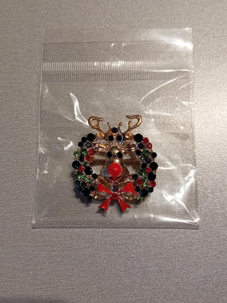 Kerstbroche met rendier NIEUW, Ophalen of Verzenden, Nieuw