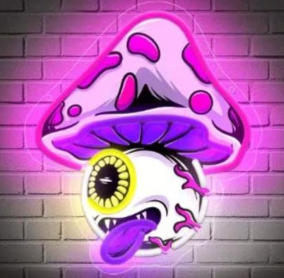 LED lamp neon stijl Giftige Paddestoel (34x30cm), Ophalen of Verzenden, Nieuw