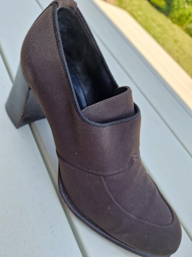 Giorgio Moretti, 38.5, gesl. Schoen, hak, bruin, daim, Ophalen of Verzenden