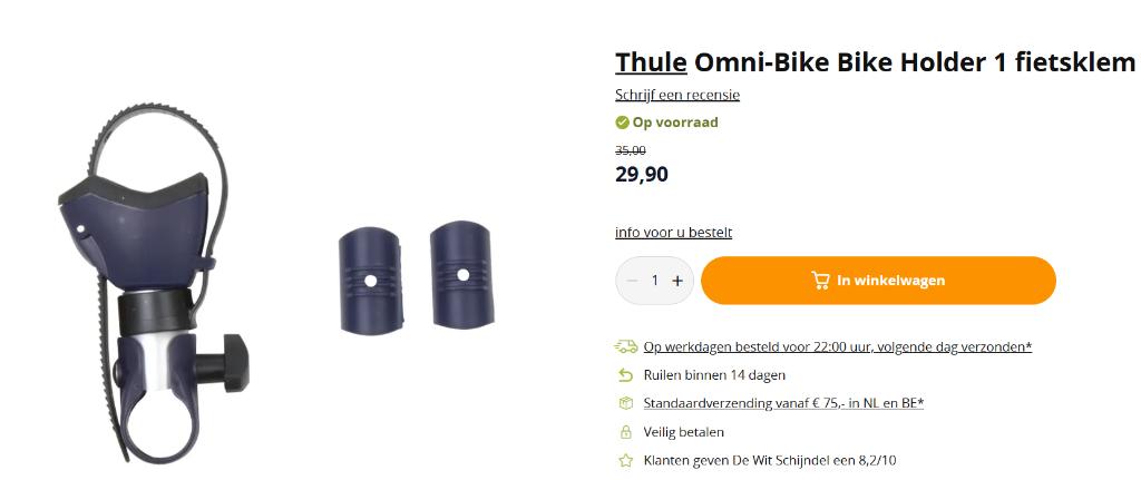 Thule Omni-Bike Bike Holder 1 fietsklem, Enlèvement, 1 vélo, Neuf, Accessoire porte-vélos