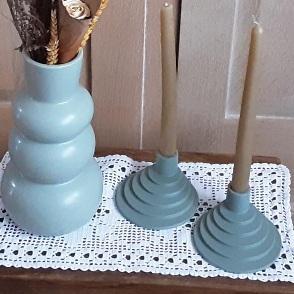 Set TWEE mooie Art-deco metalen kaarsenhouders IKEA, Huis en Inrichting, Ophalen of Verzenden, Nieuw, Metaal, Kandelaar